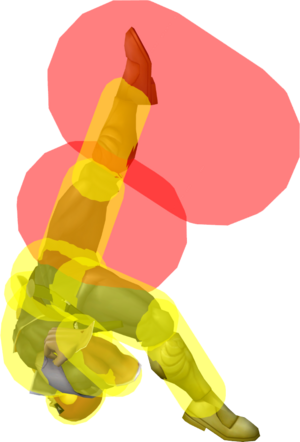 SSBM Captain Falcon uAir Hitbox2.png
