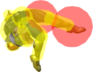 SSBM Captain Falcon uAir Hitbox1.png
