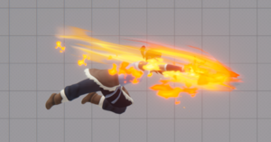 NASB2 Korra LightForwardAir-FireDaggers.png